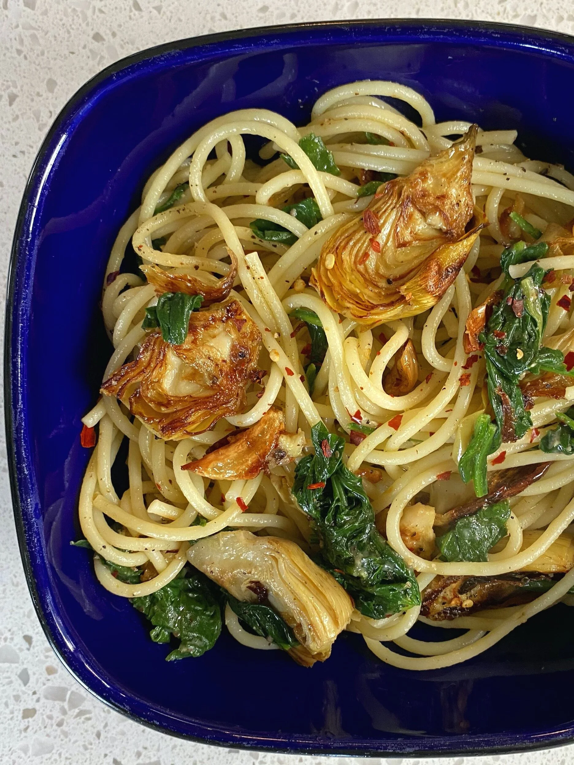 Simple Roasted Artichoke Heart Pasta — Paige Thompson MS, RD, LD